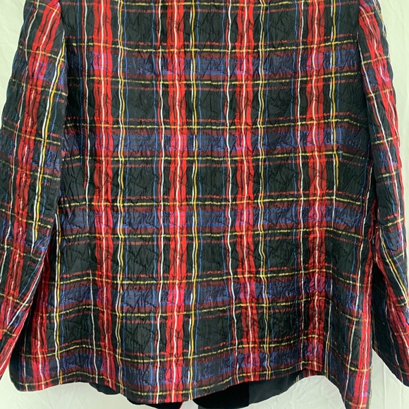Algo Women’s Black Watch plaid jacket velvet lapel - Picture 5 of 8